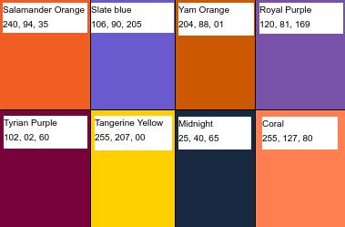 Some possible contrasts to wear with purple-silver hair