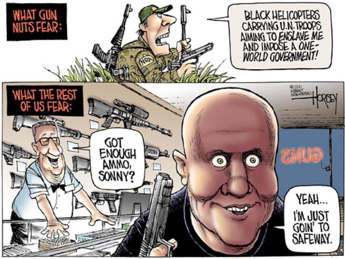 Are the Americans who obsess over guns-- because they arent smart enough to use their brains, and arent brave enough to use their fists-- pussies?