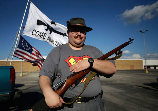 Are the Americans who obsess over guns-- because they arent smart enough to use their brains, and arent brave enough to use their fists-- pussies?