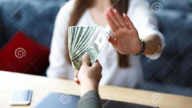 I take a pension while my girlfriend works. Why she refuses my money when I give them to her?
