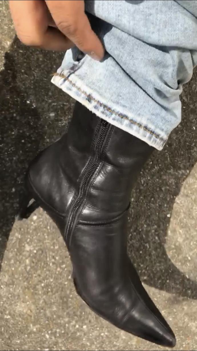 Jeans and heeled boots?