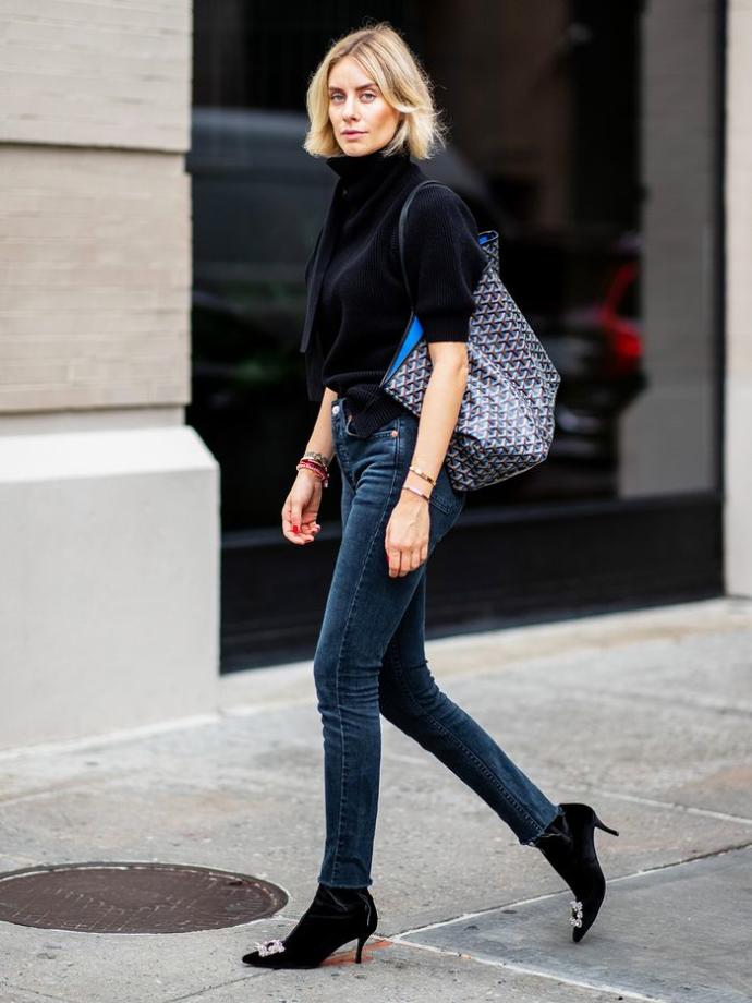 Jeans and heeled boots?
