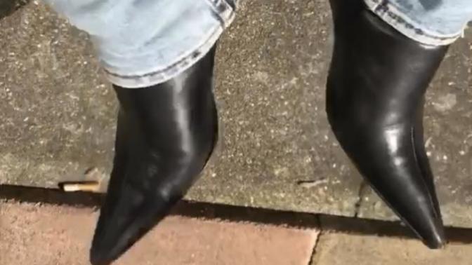 Jeans and heeled boots?