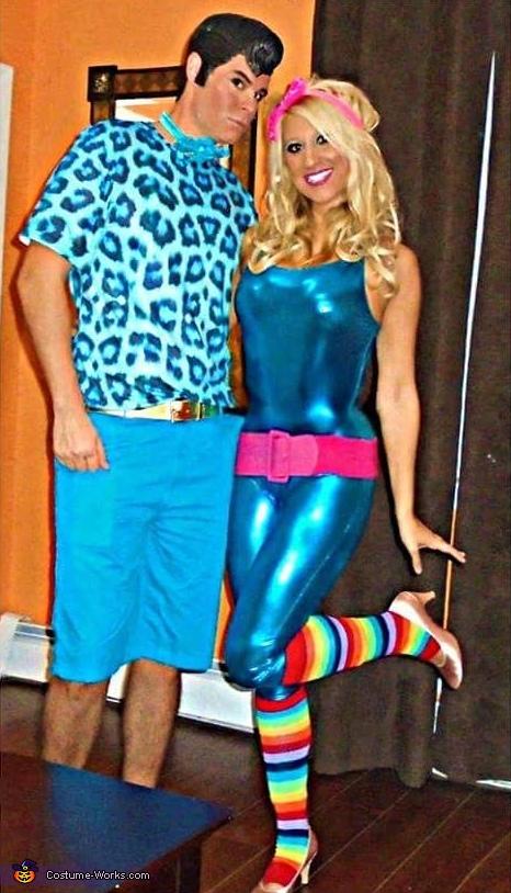 A well-painted, plastic Barbie, fresh from her box - - - -