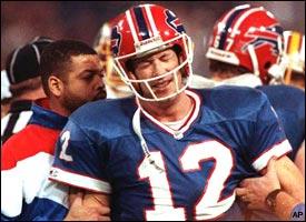Which quarterback had the bigger choke during Super Bowl experiences: Jim Kelly or Matt Ryan?