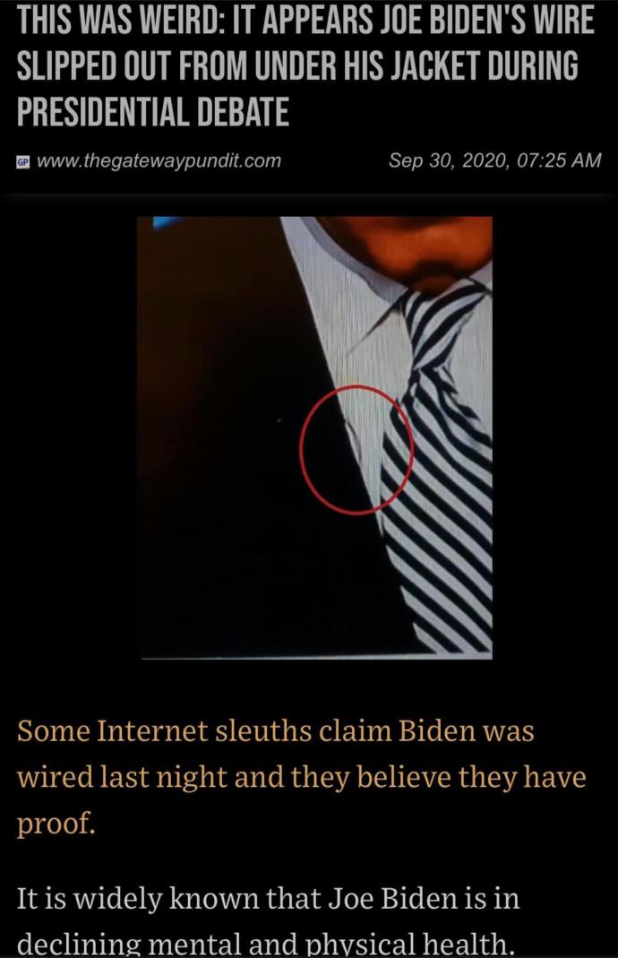 Biden was told how to respond to questions. He was told not to answer certain questions by someone on the other end.