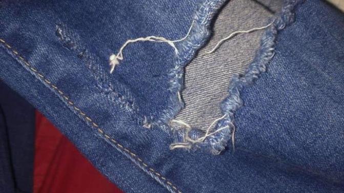 He ripped my jeans - NO GUILT?