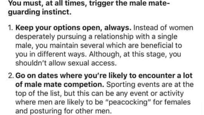 This just came across my timeline, And women wonder why men choose MGTOW. What do you think, Is this something that women follow?