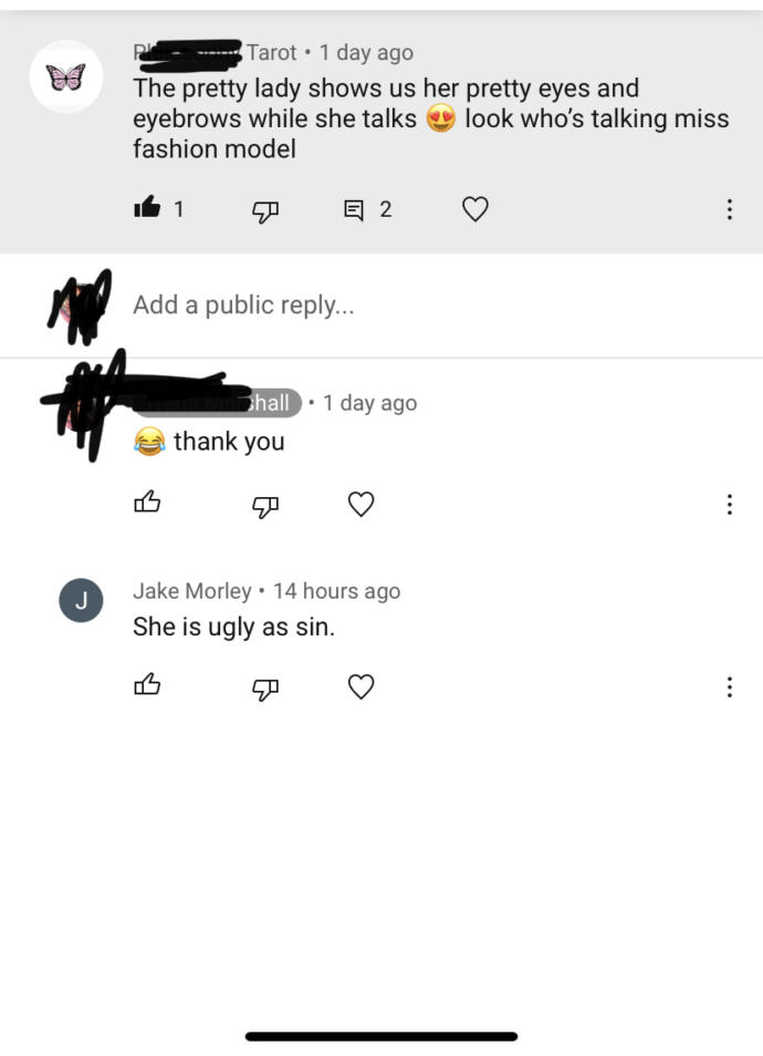 Someone said this on my YouTube video?