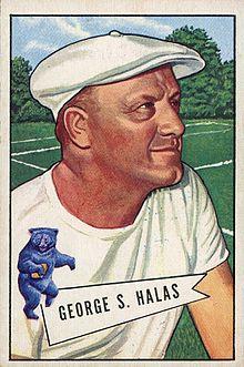 How much do you think this 1952 Chicago Bears card is now worth that is featuring George Stanley Halas Senior?