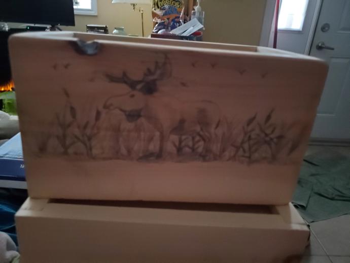 What do you think of these two drawings, on wood?
