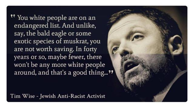 Do you agree with anti-racist activist Tim Wise that the destiny of the disappearance of Whites is a good thing and arent worth preserving?