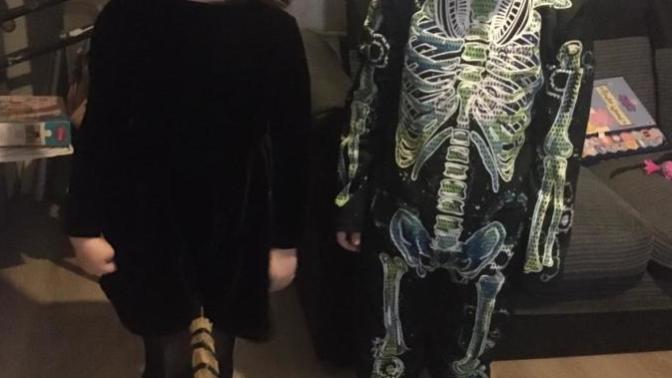 What do you think of my kids Halloween costumes just getting ready to take them out?