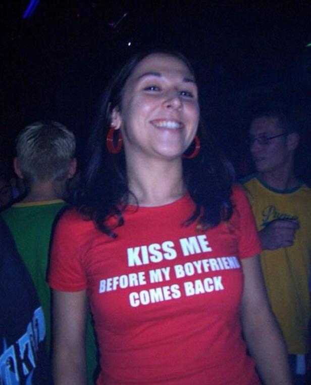 Which of these shirts displays the hardest message to understand?