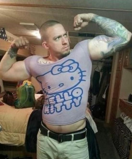 Which of these shirts displays the hardest message to understand?