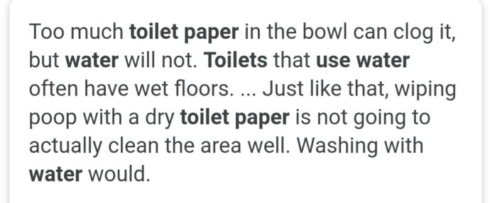 Why do people use toilet paper although its not very hygienic?