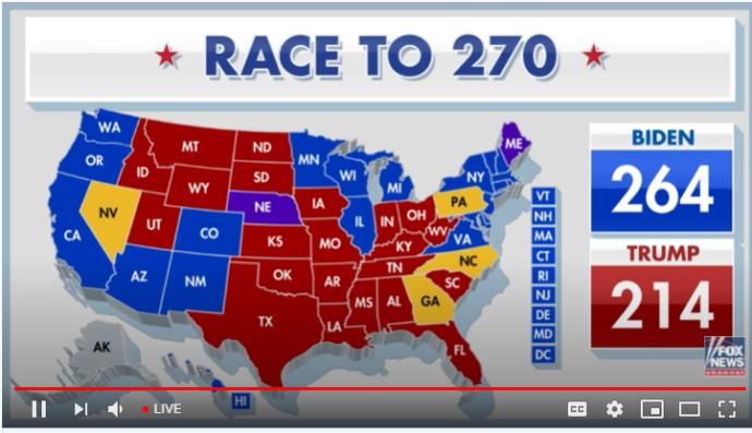 Biden is at 264 vs Trump at 214 with only 4 states left are Trump supporters scared right now?