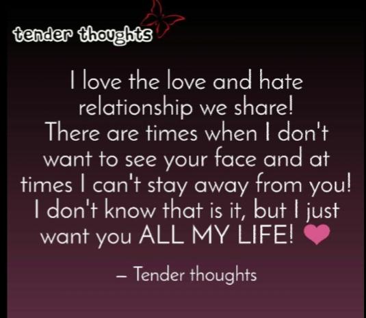 What Is Your Love/Hate Relationship With: A Person, Place, Or Thing?