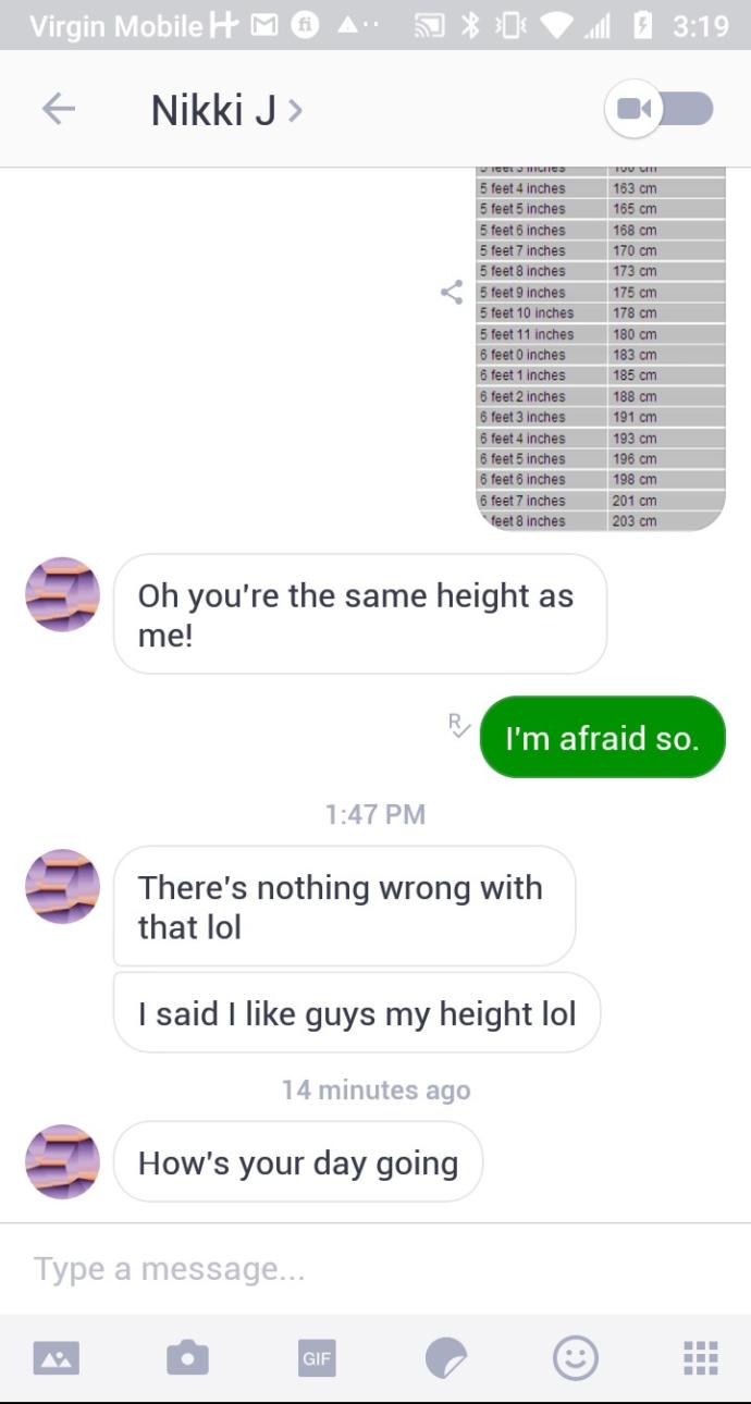 Girls, what do I say every time women keep bringing up my height or asking me how tall I am online?