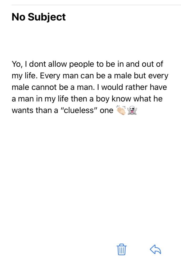I said this to him what would he think lol in his point of view?