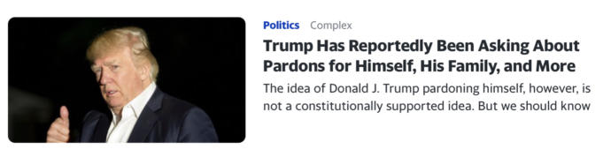 Trump wants a pardon? What on earth for?