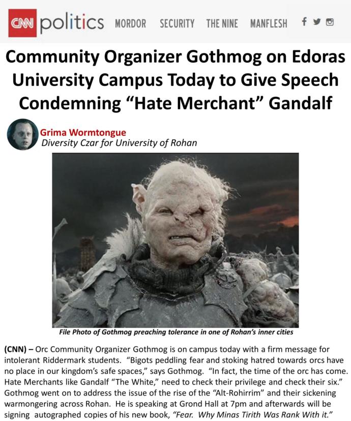 Lord of the Rings. Should it be cancelled due its White Supremacy themes and negative depictions of minorities?