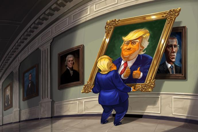 Should Trump not have a presidential portrait in White House since he was the worst president and worst loser in history?