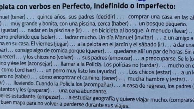Spanish course exercises?