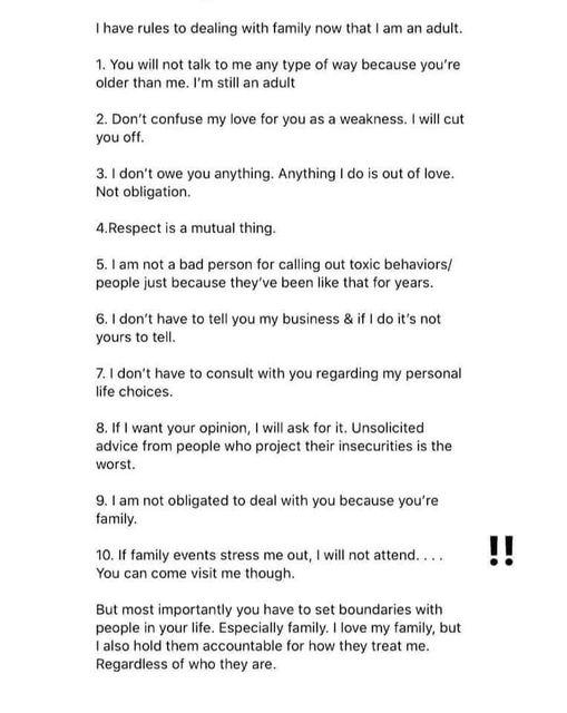 Do you think these are good rules for family (and friends)?
