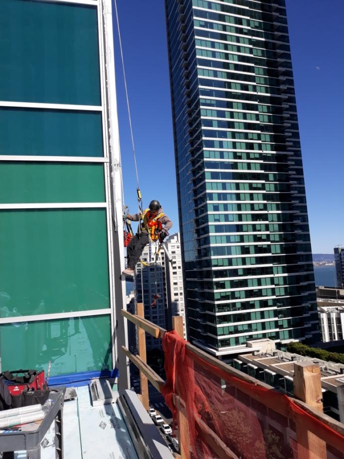 Sometimes I hang off the side of buildings on a harness.
