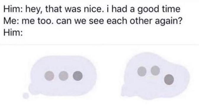 Would you date someone who has a history of 'ghosting' others?