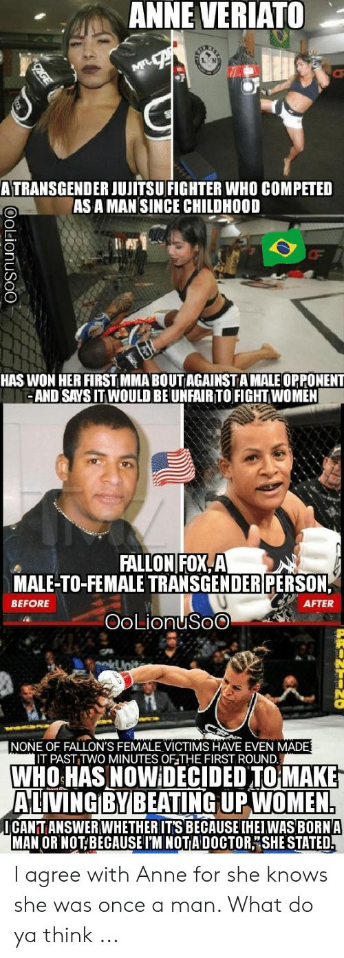What’s your thoughts on trans-women in sports?