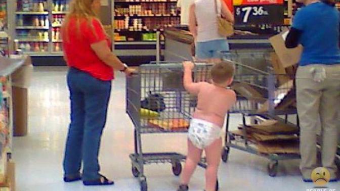 Do you judge a parent if you see a child wearing nothing but a diaper in public like at the store?