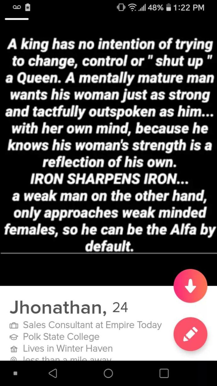 Is my Tinder weak?