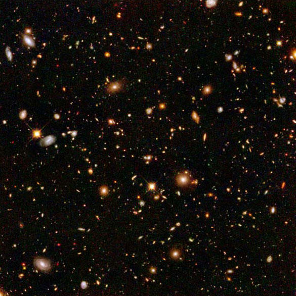 Hubble photo of deep space showing a small portion of the galaxies