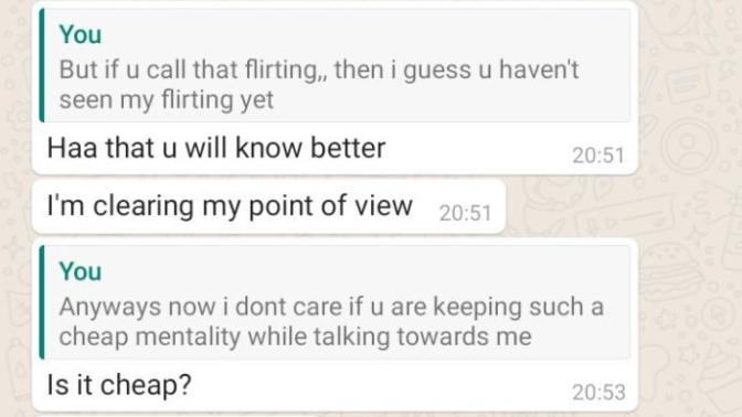She said not to flirt? but y?