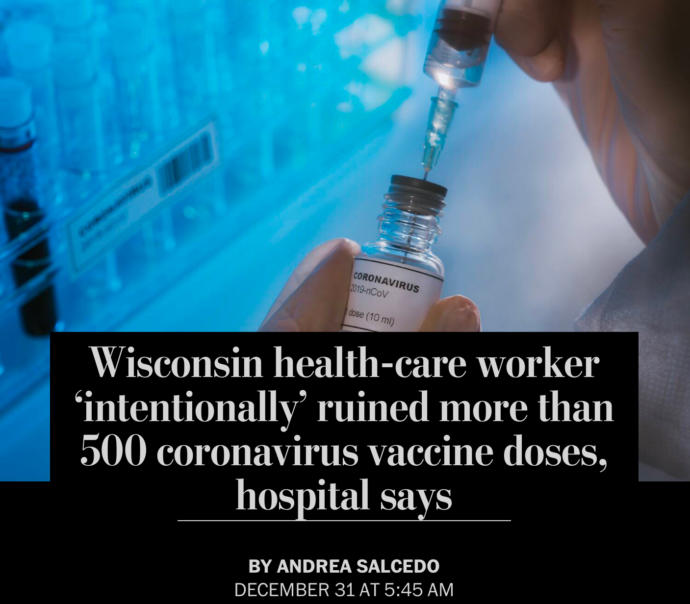 A Health Care Worker Intentionally Ruined 500+ Coronavirus Vaccines & What Do You Think Should Happen To That Person?