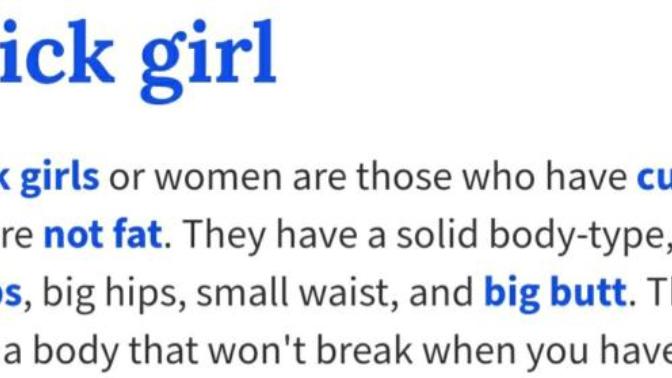 Are you a "Thick girl"?