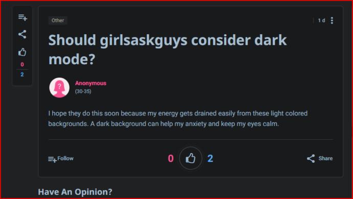 Should girlsaskguys consider dark mode?