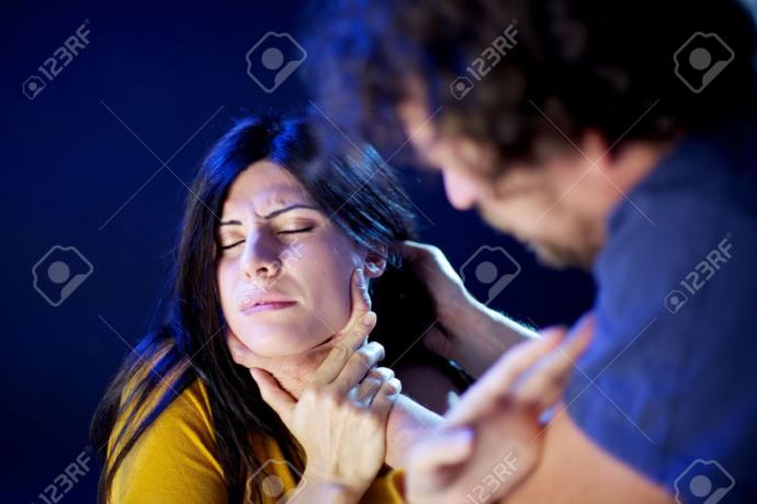 I got angry so my boyfriend grabbed me by the neck?