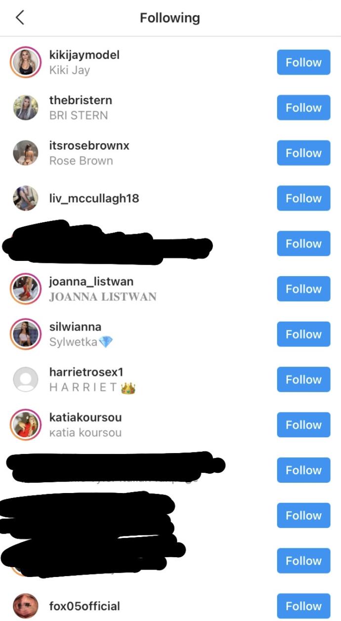 My boyfriend follows p0rn actresses and girls?