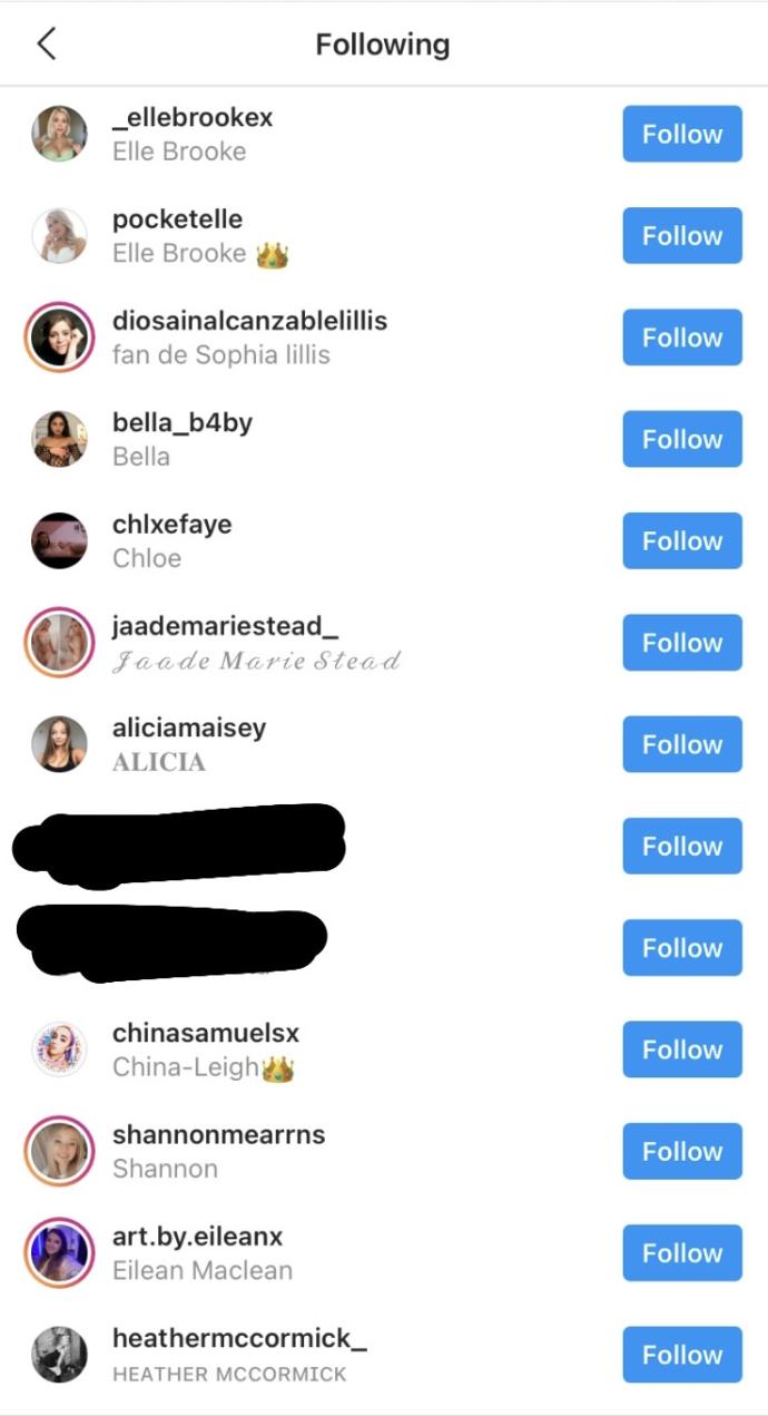 My boyfriend follows p0rn actresses and girls?