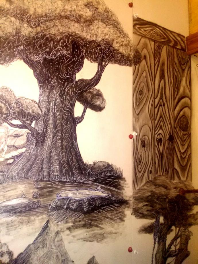 Should I continue this on through the rest of the walls or get regular art?