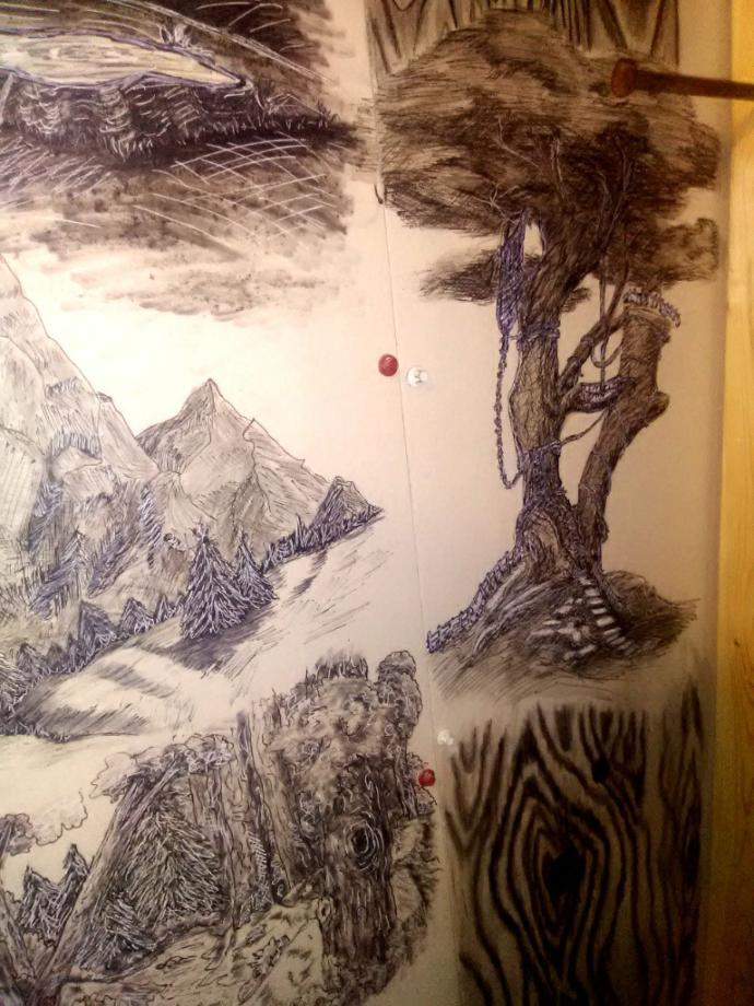 Should I continue this on through the rest of the walls or get regular art?