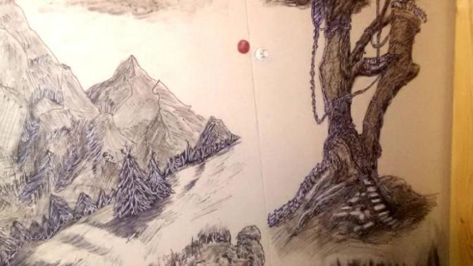 Should I continue this on through the rest of the walls or get regular art?