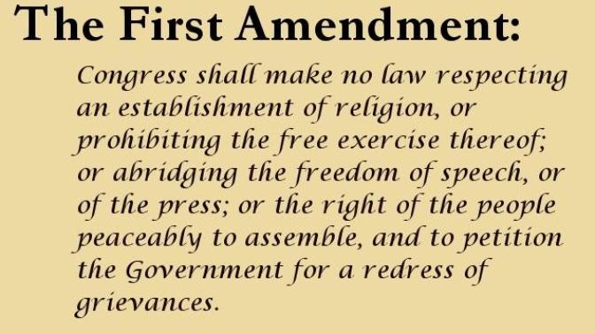 What is an example of freedom of speech and was it achieved here?