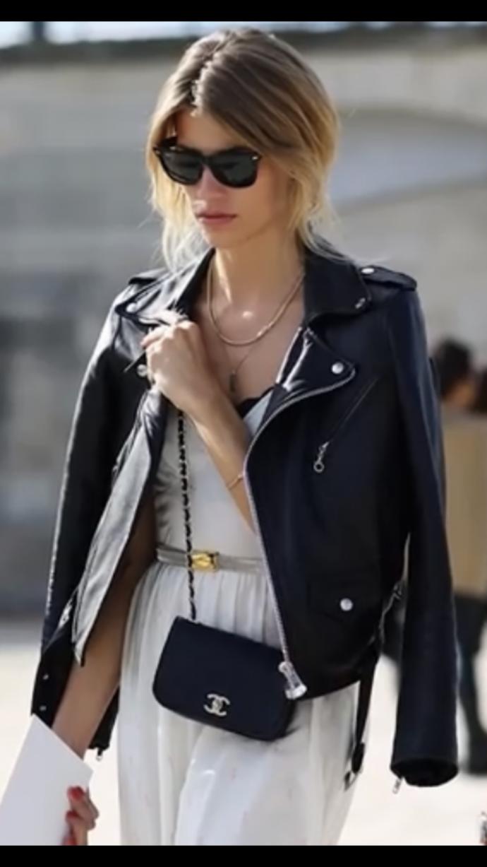Which girl has better style? All black, or black and white?