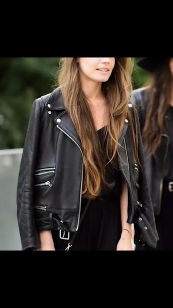 Which girl has better style? All black, or black and white?