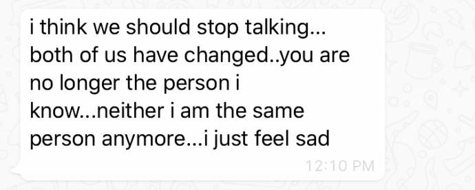 How do you feel if you received this message from your dearest friend?