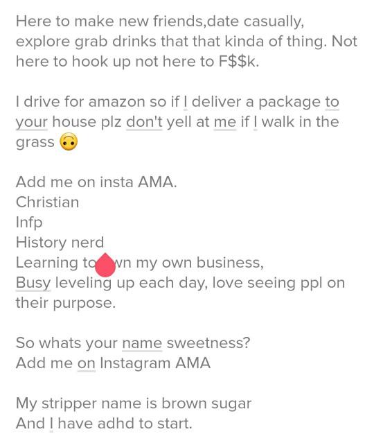 So this is legit my tinder bio, what advise can you give about apps?